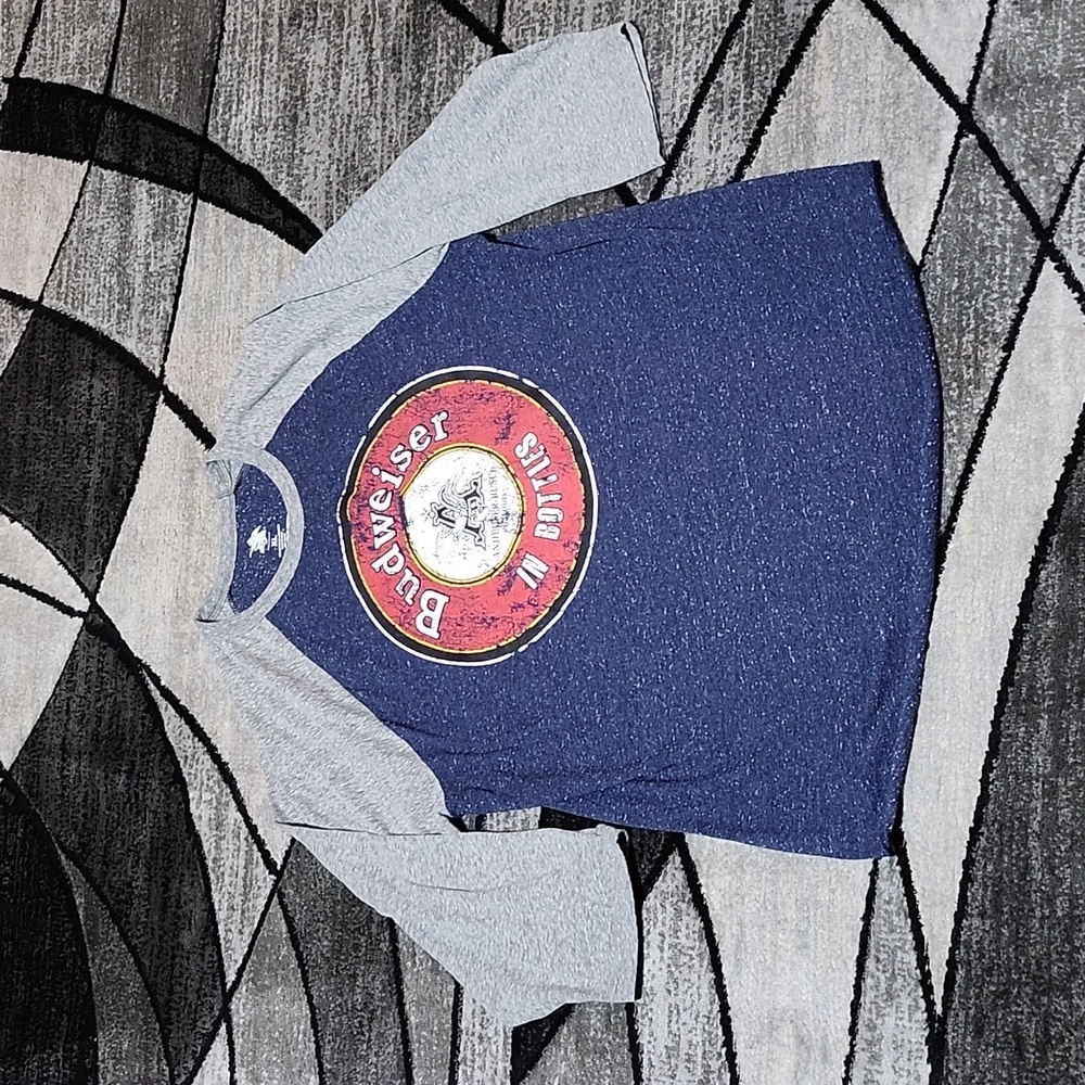 ANHEUSER-BUSCH RETRO BUDWEISER IN BOTTLES 2016 RAGLAN-SLEEVES GRAPHIC TEE-SHIRT